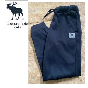 Abercrombie Active Kids’ Sz‎ 9/10 Black Poly Blend Logo Joggers